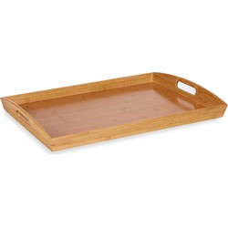 Rechthoekige bamboe houten dienblad met handvaten 58 x 38 x 6 cm - Dienbladen