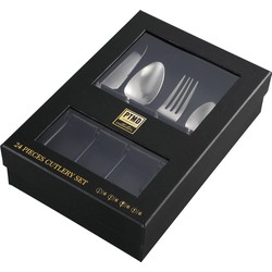 PTMD Delicious Silver Black matt ijzeren bestek set van