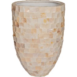 PTMD Bloempot Daven - 42x28x61 cm - Polyester - Creme
