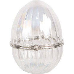 Clayre & Eef Voorraadpot Ei Ø 8x10 cm Transparant Glas
