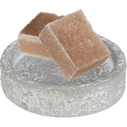 Ideas4seasons Amberblokjes/geurblokjes cadeauset - sandelhout geur - inclusief schaaltje - Amberblokjes