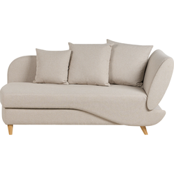 Beliani MERI - Chaise longue-Beige-Linnen