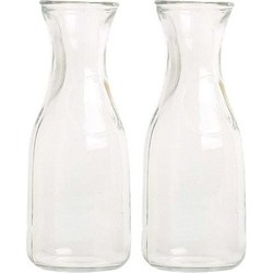 2x Glazen water of wijnkaraf van 0,5 liter - Karaffen