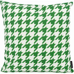 Sierkussen Pied-de-Poule Donkergroen - Outdoor | 45 x 45 cm | Katoen/Polyester