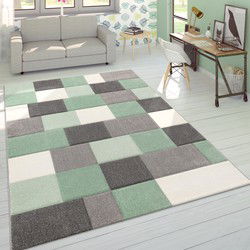 Laagpolig Vloerkleed Lareva - Blok Design - Groen - 120x170 cm