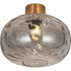 Astrid plafondlamp E27 Goud + as grijs glas Ø300mm