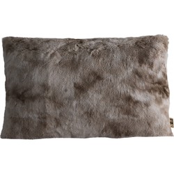 PTMD Linde Beige faux fur cushion rectangle