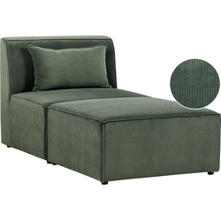 Beliani LEMVIG - Chaise longue-Groen-Corduroy