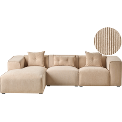 Beliani DOLVA - Driezitsbank-Beige-Corduroy