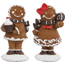 Clayre & Eef Kerstdecoratie Gingerbread man 2x2x5 cm Bruin Kunststof