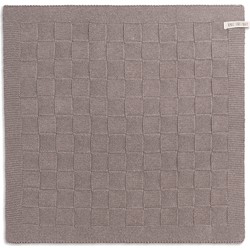 Knit Factory Gebreide Keukendoek - Keukenhanddoek Uni - Taupe - 50x50 cm