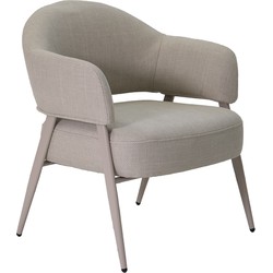 Fauteuil Beige - Stof/Textiel - 60x56x80cm - Linde