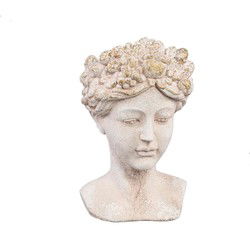 PTMD Deco Object Sherlene - 18x19x30 cm - Cement - Creme