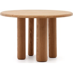 Kave Home - Ronde Mailen-tafel in essenfineer met natuurlijke afwerking Ø 120 cm