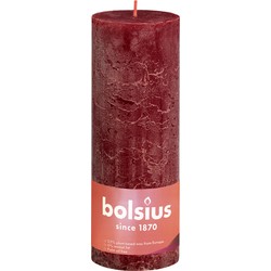 Rustiek Shine stompkaars 190/68 Velvet Red - Bolsius