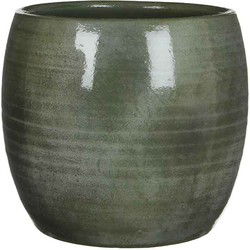 Mica Decorations Lester Ronde Bloempot - H26xØ28 cm - Terra - Groen