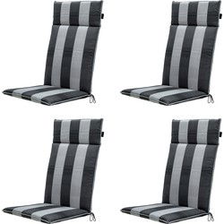 Madison -  Tuinstoelkussen Hoge Rug Alice grey - Ca. 120x50 cm - Set van 4