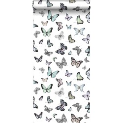 ESTAhome behang vlinders mintgroen en pastel paars