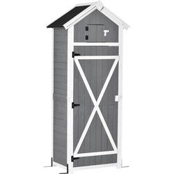 4goodz Outsunny Gelakt Tuinkast Houten Berging  182cm - Grijs