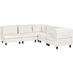 UNSTAD - 5-zitsbank modulair - Gebroken wit - Linkszijdig -  Polyester