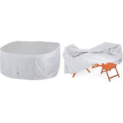 Overtrek Zitset Vanamo Zilver 420D Oxford 242x162x100cm