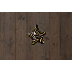 STER GLAS ZWART-GOUD 15CM/10 LED WARM WIT 2XAAA