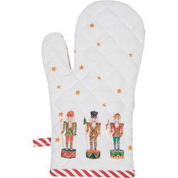 Clayre & Eef Kind Ovenwant Wit Rood Katoen Notenkrakers