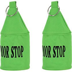 Esschert deurstopper Neon - 2x - 2,5 kg - canvas - groen - 13 x 13 x 28.5 cm - Deurstoppers