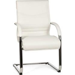 Pippa Design vergaderstoel bezoekersstoel met armleuningen - wit