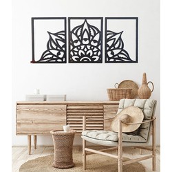 FBRK. Geometrische Boho Mandala Drieluik 70 x 150 Wood