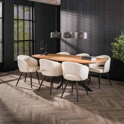 Hoyz Collection - Eetkamertafel Arhus Solid 180cm - Acaciahout - 6 personen