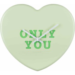 Wandklok Heart Candy - Groen - 30x6.2x27cm