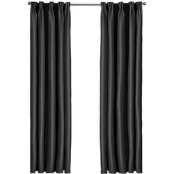 Larson - Luxe effen blackout gordijn - met haken - 3m x 2.5m - Zwart