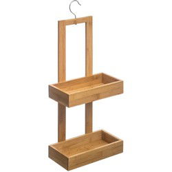 5five Doucherekje - 2 lagen - bamboe - met haak - 26 x 14 x 60 cm - Douche- en badrekjes