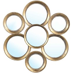 PTMD Marlin Spiegel Cirkels - 52,5 x 4,5 x 58,5 cm - Ijzer - Goud