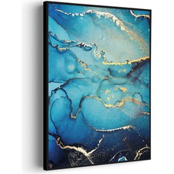 Muurwerken Akoestisch Schilderij - Marmer Look Colored 010 - Geluidsdempend Wandpaneel - Wanddecoratie - Geluidsisolatie - BASIC (AW 0.65) S (50X70)