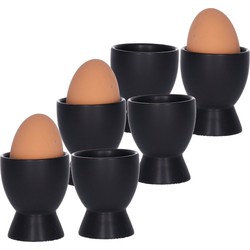 Bellatio Design Eierdopjes Paint it Black - 6x - zwart - 8x6 cm - Eierdopjes