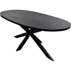 Kick eettafel Hugo Oval - 210cm - Zwart