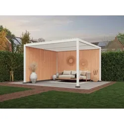 Aluminium pergola met lamellen wit, 400 x 400 cm