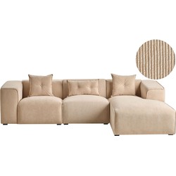 Beliani DOLVA - Hoekbank-Beige-Corduroy