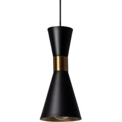 Zwart met gouden hanglamp 1-lichts - E27 - 45x45x28cm