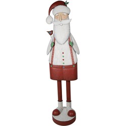 Clayre & Eef Beeld Kerstman 206 cm Wit Ijzer Kerstdecoratie