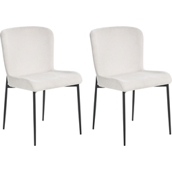 ADA - Eetkamerstoel set van 2 - Gebroken wit - Polyester