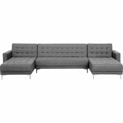 Beliani ABERDEEN - Modulaire Sofa-Grijs-Polyester