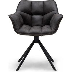 Riviera Maison Carnaby Dining Armchair Turning Leg, pellini, espresso