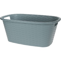 Wasmand/wasgoed draagmand grijsgroen 35 liter 60 x 40 x 25 cm huishouden - Wasmanden