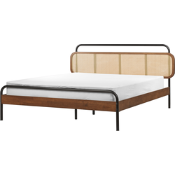 BOUSSICOURT - Tweepersoonsbed - Bruin - 160 x 200 cm - Rubberhout