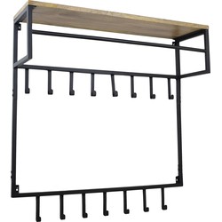 LOFT42 Petri XL Kapstok - 15 haken - Metaal - Zwart - 100x105x30