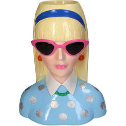 URBANJNGL - Vaas Fashion Lady ‘Lyana’ 23x16x29cm - Waterdichte pot/vaas voor planten en bloemen gezicht