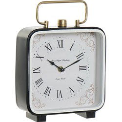 Items Tafelklok Zurich - titanium/wit - H27 x D19 cm - metaal - Tafelklokken